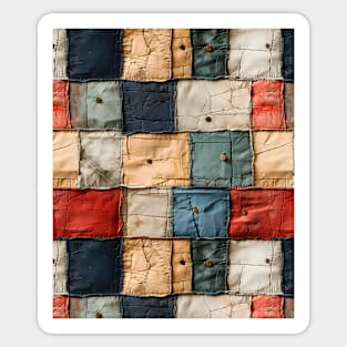 Vintage Distressed Patchwork Pattern Sticker